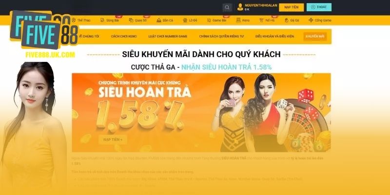 Các chương trình khuyến mãi Five88 HOT nhất hiện nay